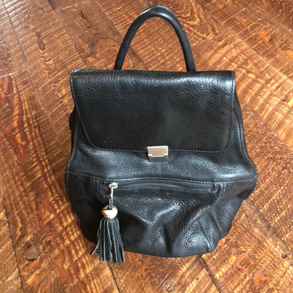 Leather backpack purse